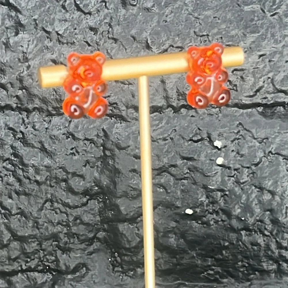 Red Gummy Bear Post Earrings 🐻 - Picture 7 of 8
